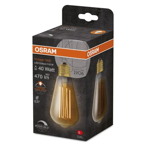 OSRAM Vintage 1906 LED-Lampe, Gold-Tönung, 5,8W, 470lm, E27 – Bild 3