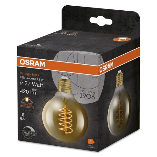 OSRAM Vintage 1906 LED-Lampe, Gold-Tönung, 4,8W, 420lm, E27 – Bild 3