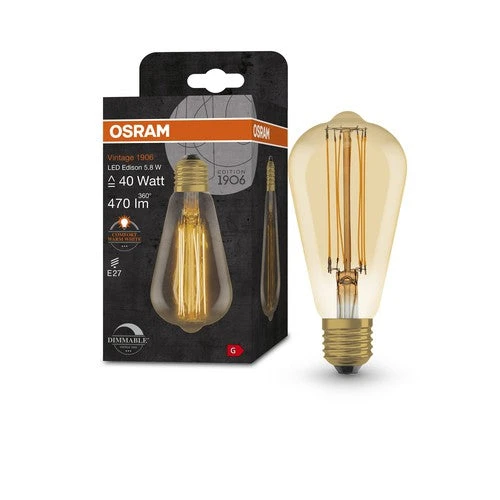 OSRAM Vintage 1906 LED-Lampe, Gold-Tönung, 5,8W, 470lm, E27