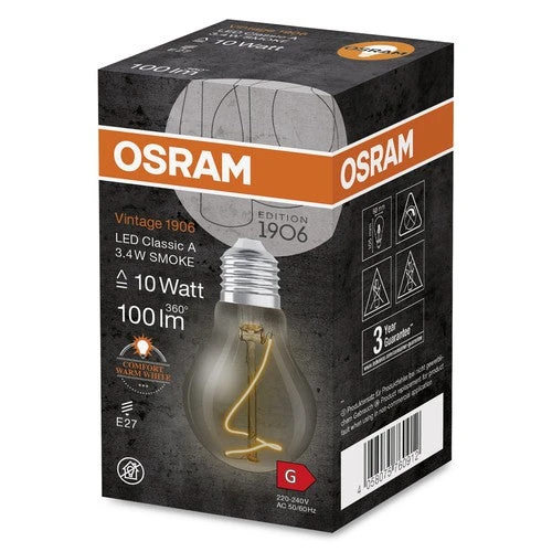 OSRAM Vintage 1906 LED-Lampe, Smoke-Tönung, 3,4W, 100lm, E27 – Bild 3