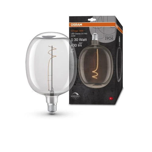 OSRAM Vintage 1906 LED-Lampe, Weißglas, 4,8W, 400lm, E27