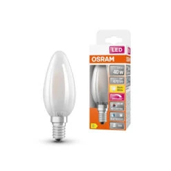 OSRAM Dimmbare LED-Lampe LED SUPERSTAR+ CL B GL FR 40 Dim 3,4W/927 E14 CRI90 BOX