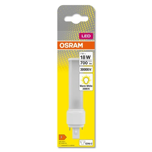 OSRAM DULUX D LED EM & AC MAINS LED-Röhre 14,8cm (ex 18W) 7W / 3000K Warmweiß G24d-2