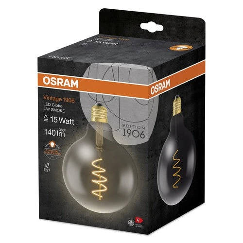 OSRAM Vintage 1906® GLOBE LED Lampe (ex 15W) 5W / 1800K Warmweiß E27 Rauchglas Optik, E27 – Bild 3