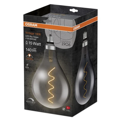OSRAM Vintage 1906® LED Lampe Dimmbar (ex 12W) 5W / 1800K Warmweiß E27 Rauchglas Optik, E27 – Bild 3