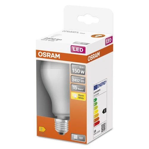 OSRAM LED STAR Classic A LED Lampe Matt (ex 150W) 19W / 2700K Warmweiß E27