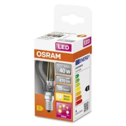 OSRAM Classic P LED Lampe Three Step Dimmbar (ex 40W) 4W / 2700K Warmweiß E14