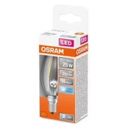 OSRAM Retrofit Classic B LED Lampe Kerzenform (ex 25W) 2,5W / 4000K Kaltweiß E14