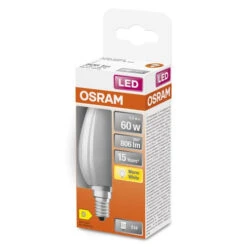 OSRAM Retrofit Classic B LED Lampe Kerzenform (ex 60W) 6W / 2700K Warmweiß E14