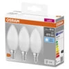 OSRAM LED BASE CLASSIC B Lampe Matt (ex 40W) 5,5W / 4000K Kaltweiß E14, 3er Pack