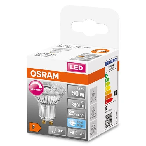 OSRAM LED SUPERSTAR PAR16 LED Spot Dimmbar (ex 50W) 5,5W / 4000K Kaltweiß GU10 – Bild 2