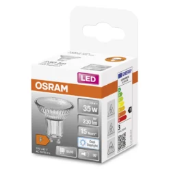 OSRAM LED Star PAR16 35 LED-Reflektorlampe Mit 36 Grad Abstrahlwinkel, GU10 Sockel, Tageslichtweiß (6500K), Ersatz Für Herkömmliche 35W-Spotlampen, 1er-Pack