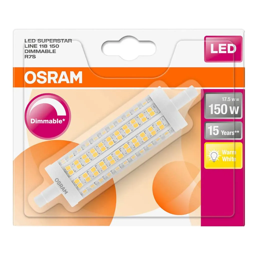 Osram Led Superstar Line118 Dim Cl 150 17,5W/827 R7S 2452Lm 118Mm Bli1 – Bild 3