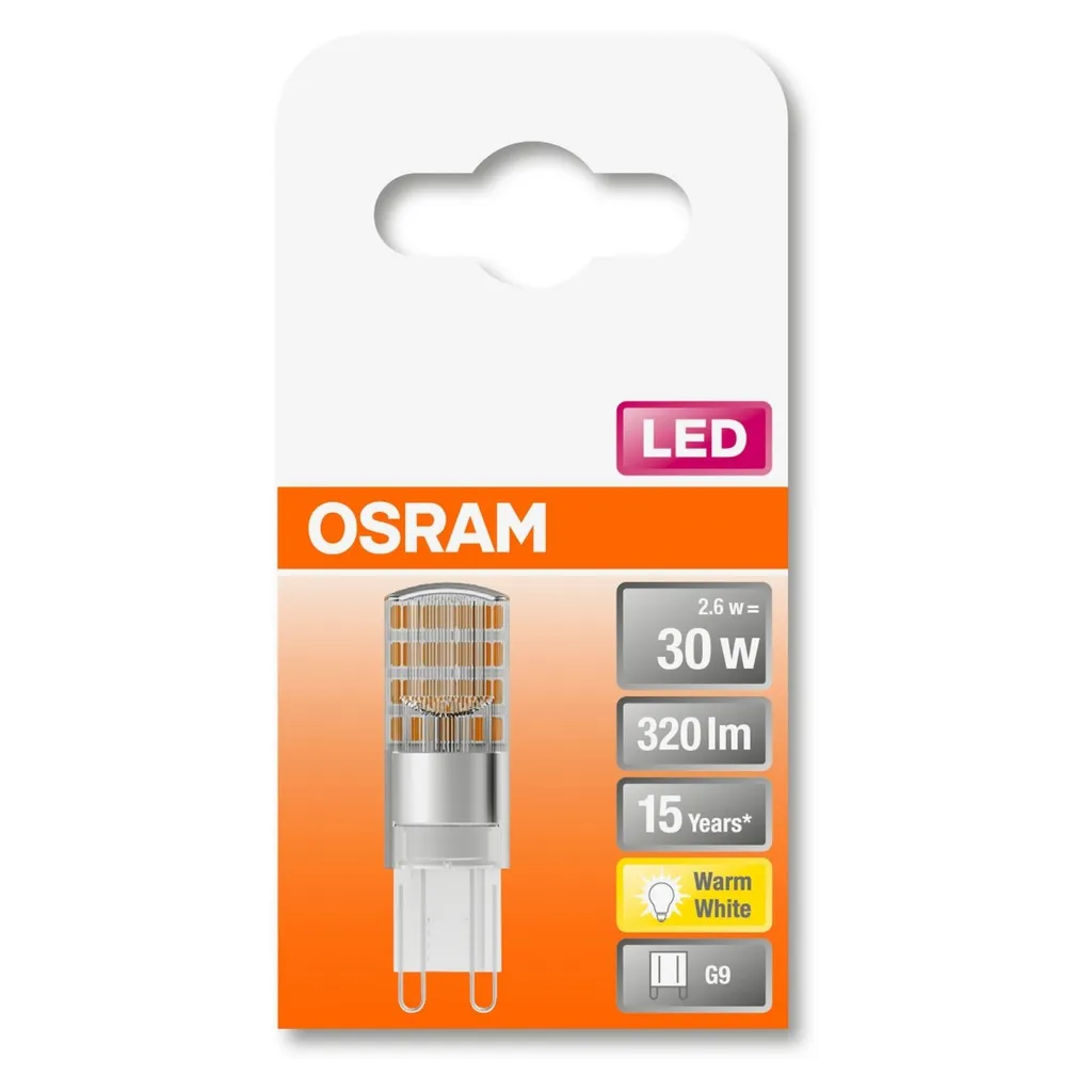 Osram LED Leuchtmittel Stiftsockel Star 2,6W = 30W G9 Klar 320lm FS Warmweiß 2700K – Bild 18
