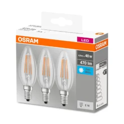 OSRAM LED Base Filament CLB40 4W/840 E14 | 7W/827 220-240V KLAR 806LM E27 M3