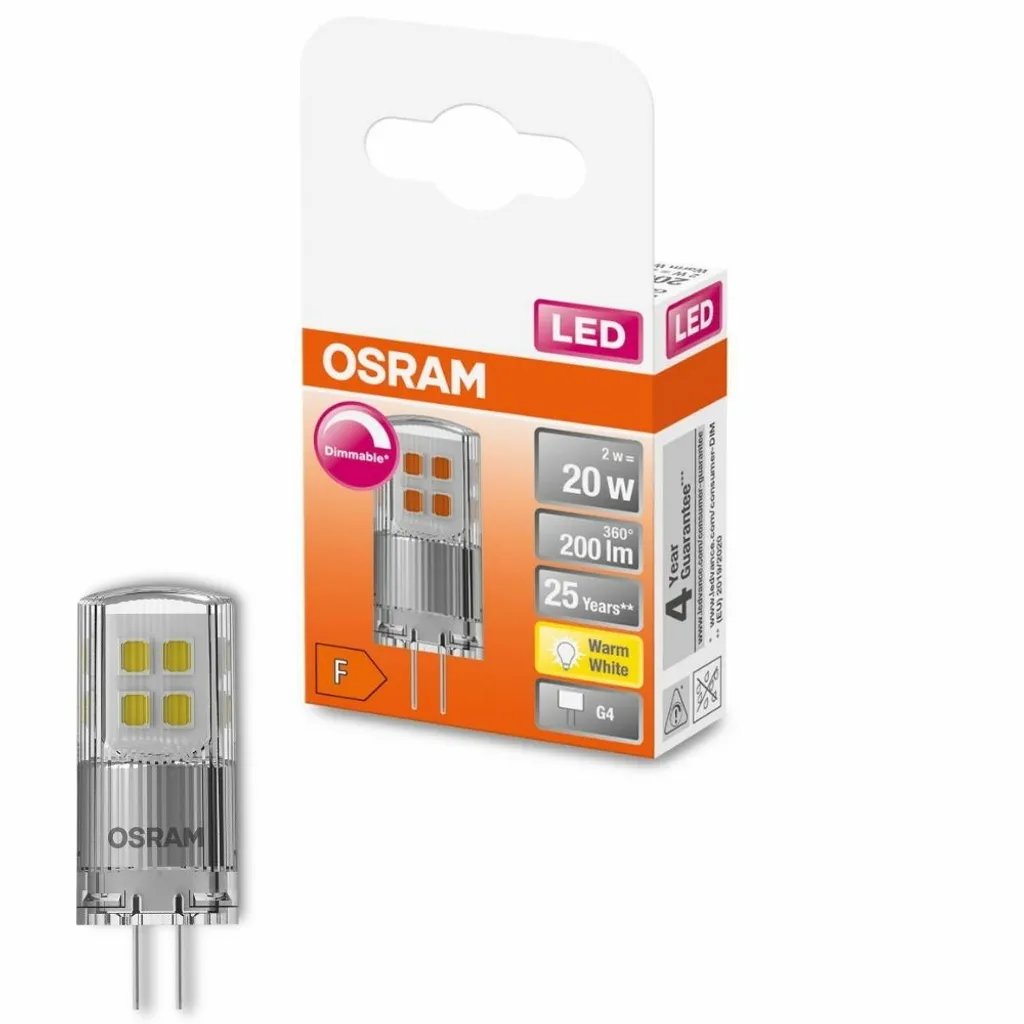 Osram LED Stiftsockellampe Superstar G4 2W Warmweiß, Dimmbar, Klar – Bild 5