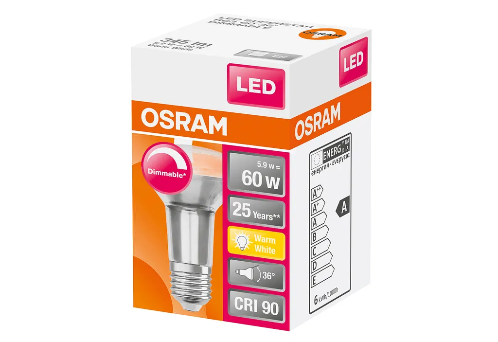 Osram LED Leuchtmittel Reflektor Super Star R63 60 E27 5,9W Klar – Bild 3