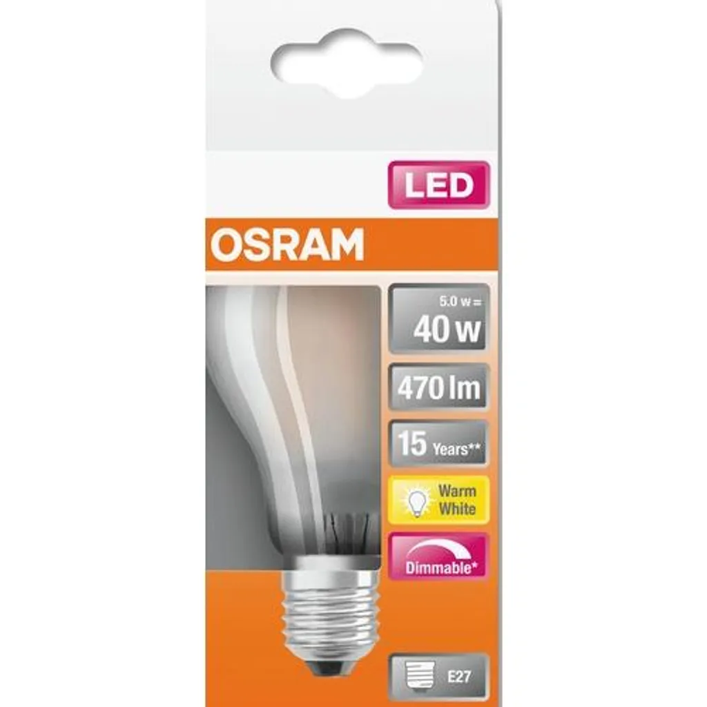 Osram LED Filament Leuchtmittel Birnenform Superstar 5W = 40W E27 Matt Warmweiß 2700K DIMMBAR – Bild 10