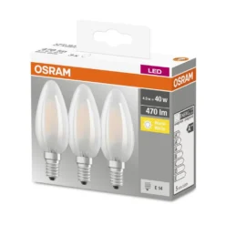 Osram LED-Lampe BASE B40, E14, EEK: E, 4W, 470 Lm, 2700 K, 3 Stück