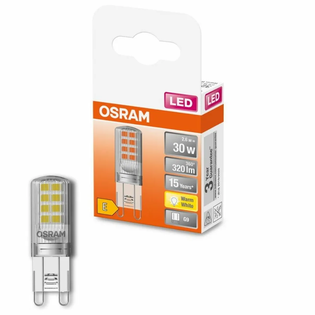 Osram LED Leuchtmittel Stiftsockel Star 2,6W = 30W G9 Klar 320lm FS Warmweiß 2700K – Bild 13